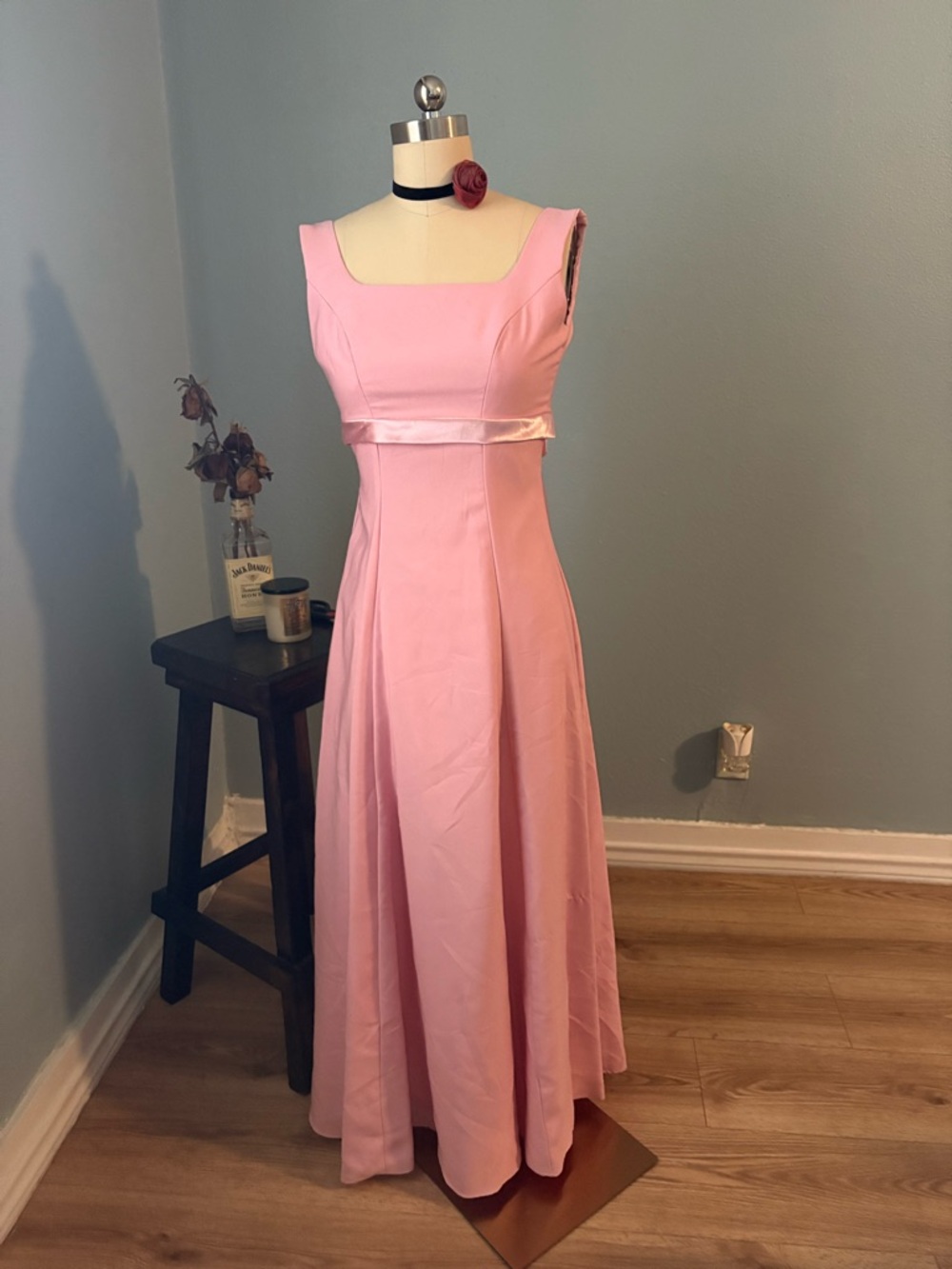 Sleeveless Pink A-Line Maxi Dress